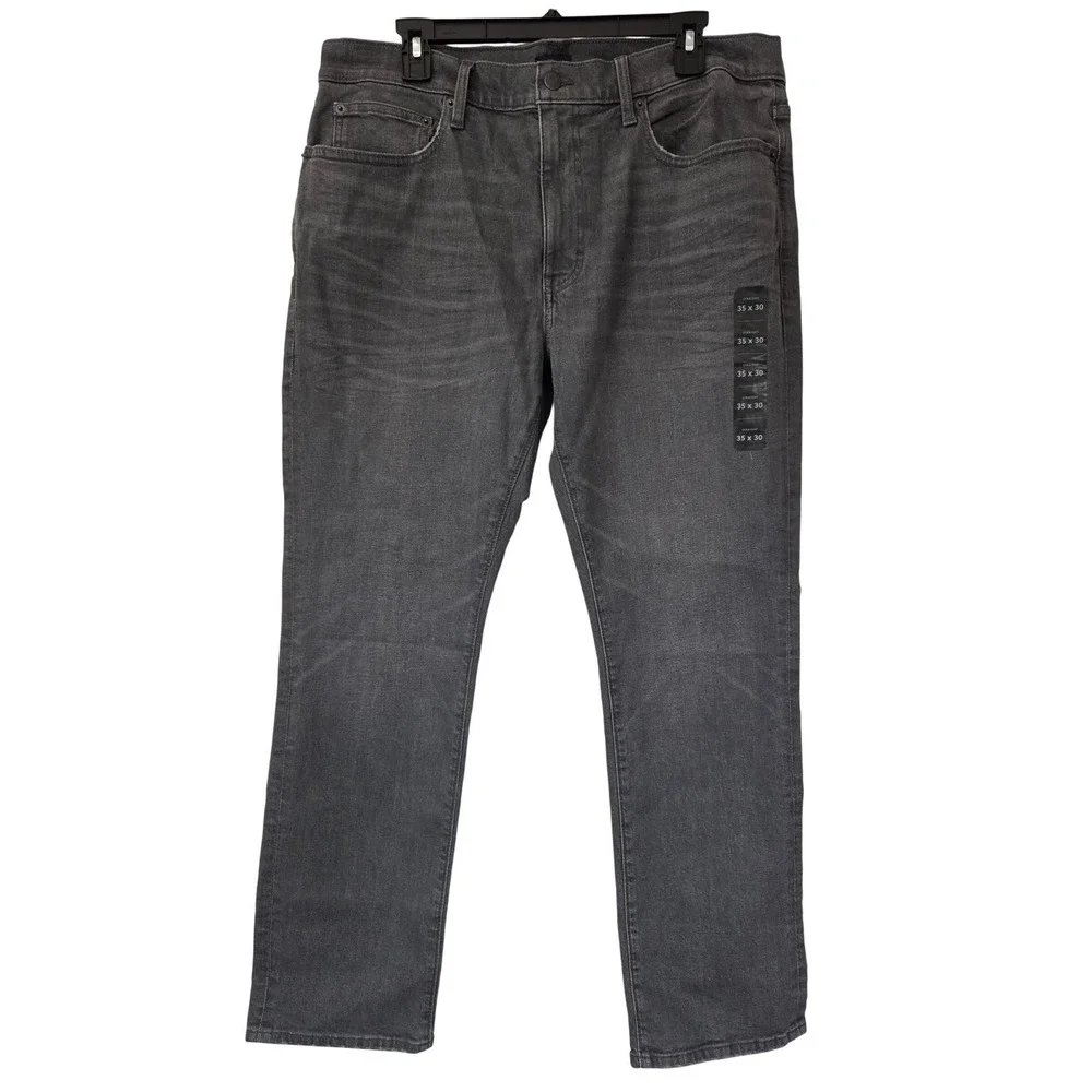 J. Crew Jeans Straight Fit Signature Flex Men 35x30 Grey NWT $138 BG156‎